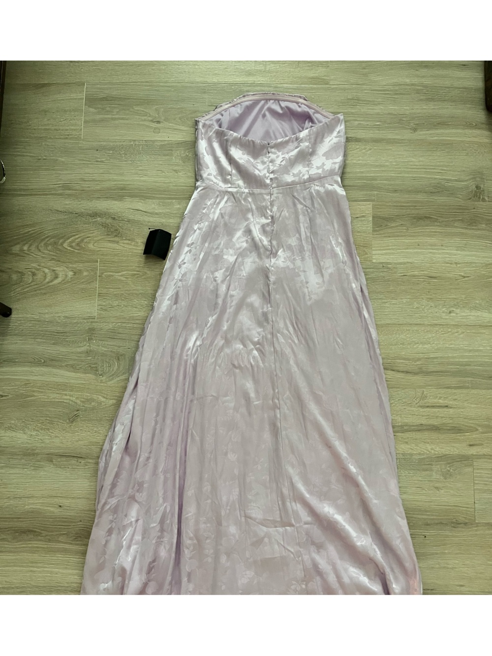 NWT Lulus Women’s Made to Marvel Lilac Satin Jacquard Strapless Maxi Dress Large - Picture 7 of 7